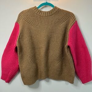 Pink and Brown Knit Sweater